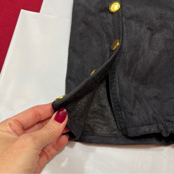 BLack BOOT Covers SPATS PIRATE Gold Button  COLONIAL RENAISSANCE COSTUME 1 Size - Picture 10 of 16